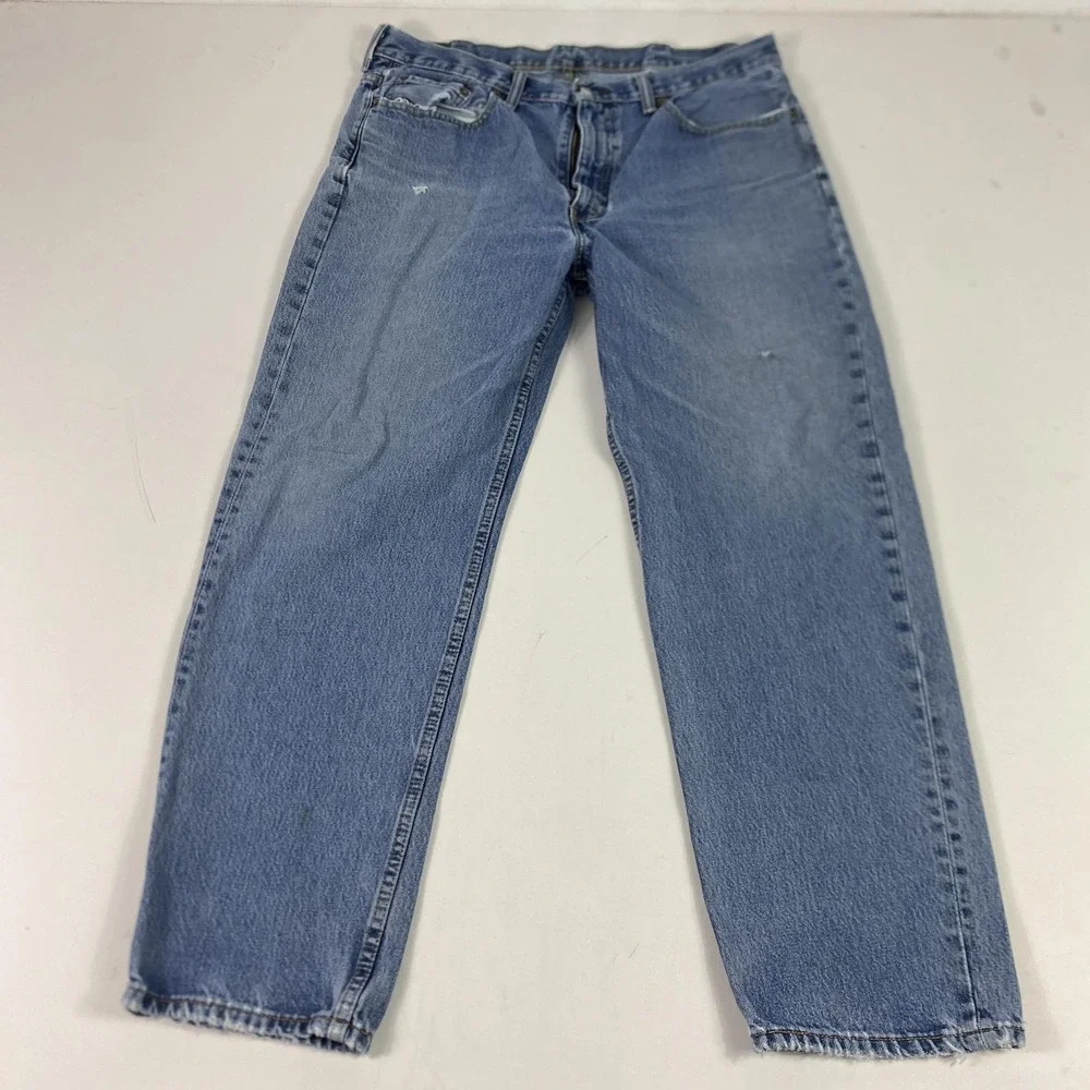 Levis 550 Jeans Mens 38x32 Blue Light‎ Wash Relaxed Fit Tapered Leg Denim